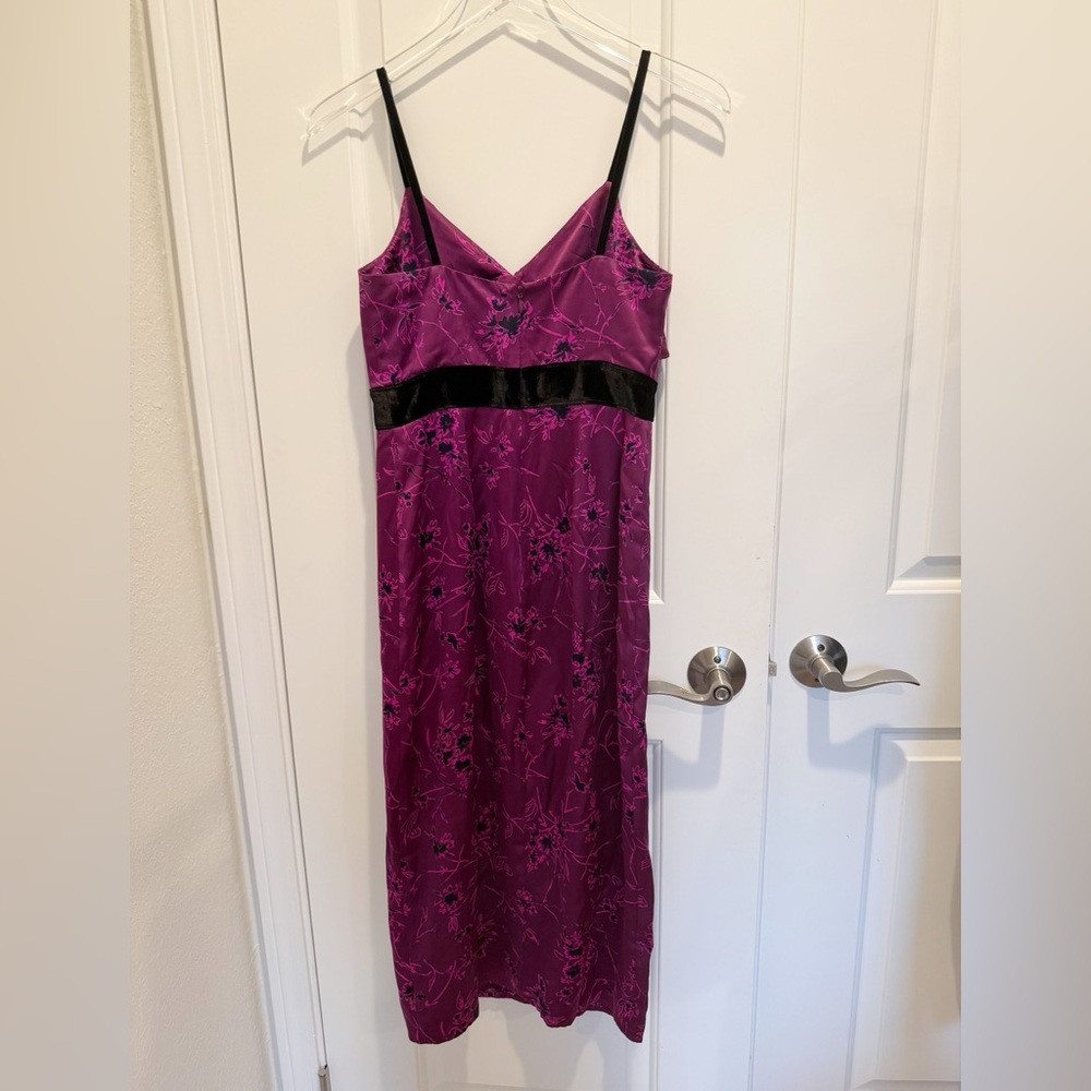 CINQ A SEPT Lara Silk Midi Dress Embossed Floral size 0 - Picture 3 of 8